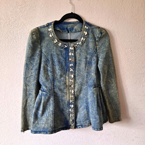 Jackets & Blazers - Embellished Denim Jacket